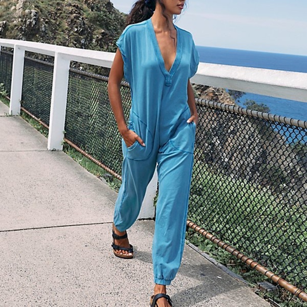 Free people hot shot v-neck onesie